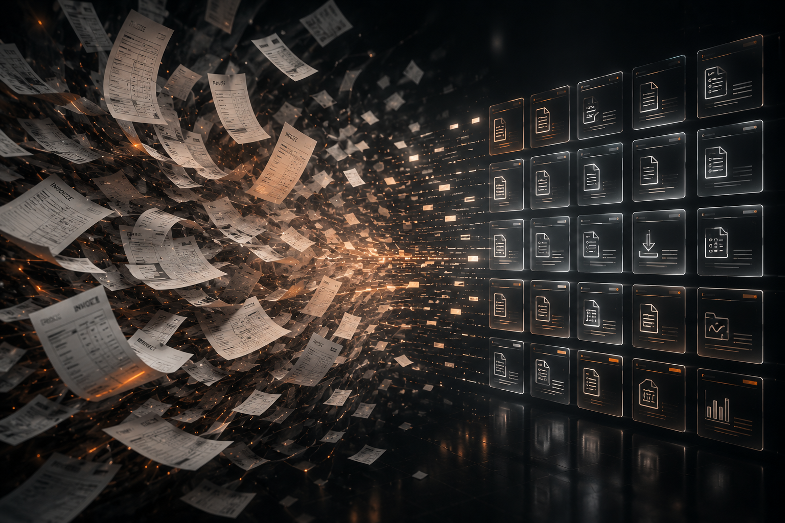 Documents turning into a structured digital system.